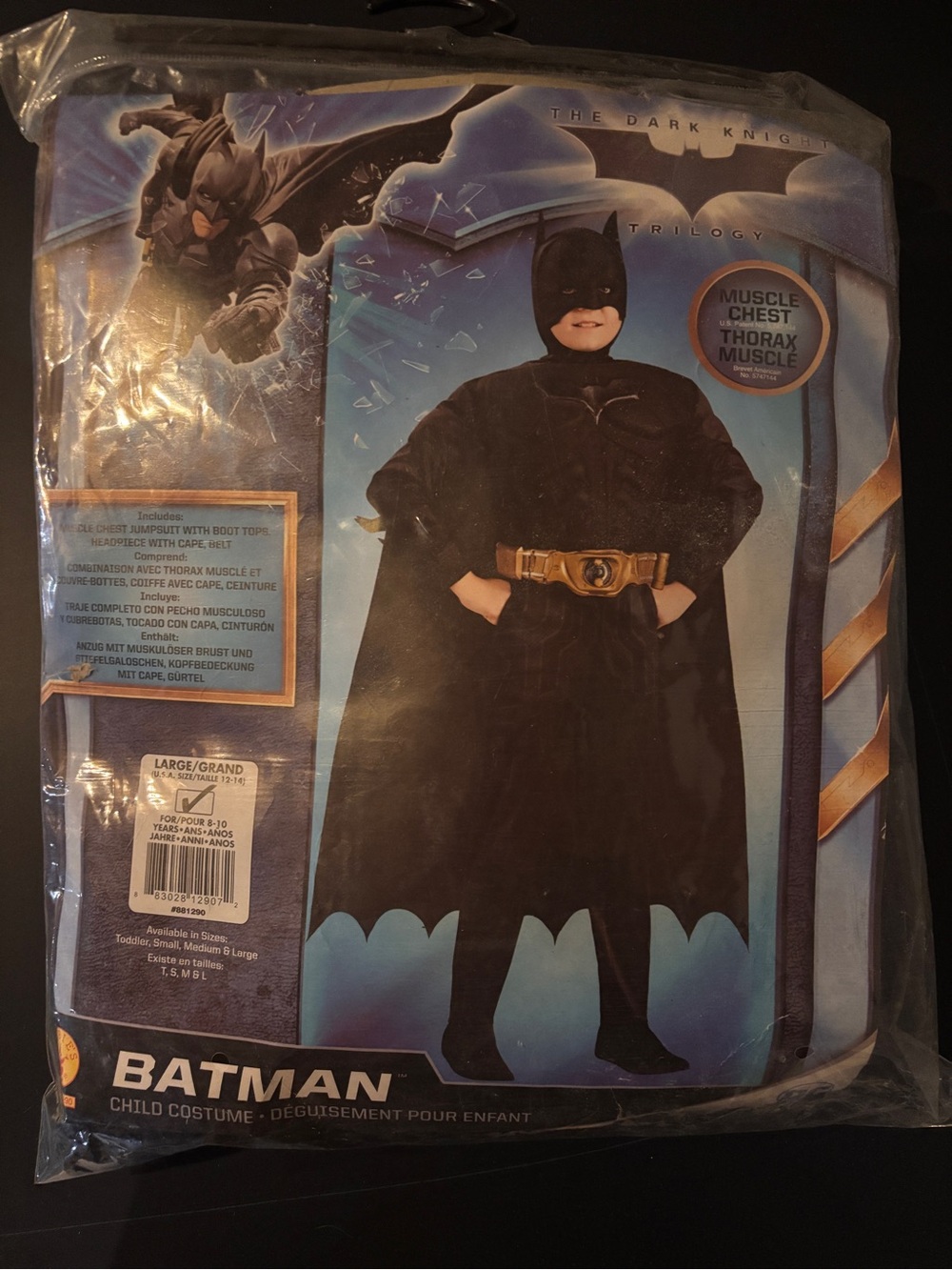 Batman Kids Costume Black with Gold Belt